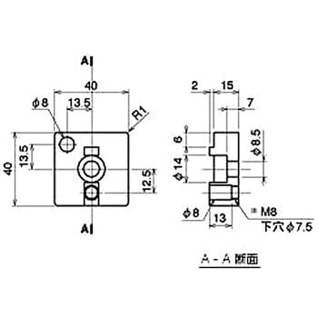 M8 コーナー用エンドコネクタ 4040 タイプ NIC(エヌアイシ・オートテック)