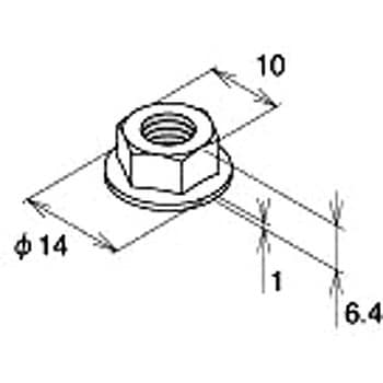 FNH-06-6 フランジ付ナット (M6) 1個 エヌアイシ・オートテック(NIC