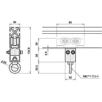 レールフレーム用 Iトロリー (M6) NIC(エヌアイシ・オートテック)