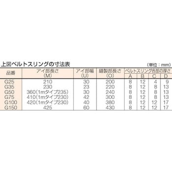 G25-10 ベルトスリング 両端アイ形 1本 TRUSCO 【通販サイトMonotaRO】
