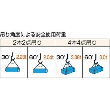 WスリングEタイプ両端シンブル TRUSCO ワイヤースリング 【通販