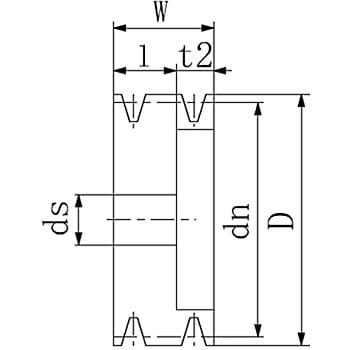 VPプーリ A2 軸穴完成品(軸穴+キー溝) エバオン Vプーリー 【通販モノタロウ】