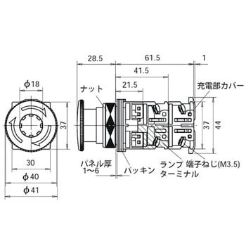 AR30V2L-11E3R 非常停止用照光押しボタンスイッチ AR30シリーズ 1個 富士電機 【通販モノタロウ】