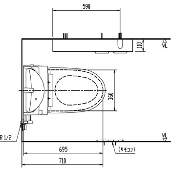 LIXIL一体型タンク便座DT-385JHの開封済みの未使用品（便器無し） DT-385JH アステオリトイレ シャワートイレ一体型手洗い付タンク 1台