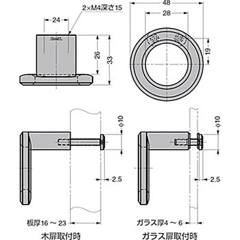 ステンレス鋼製つまみ スガツネ(LAMP) 【通販モノタロウ】