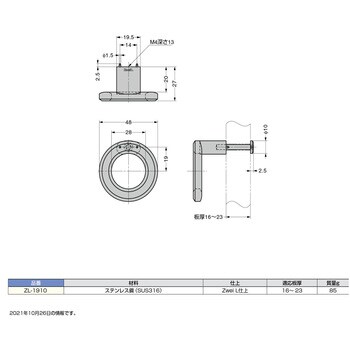 ステンレス鋼製つまみ スガツネ(LAMP) 【通販モノタロウ】