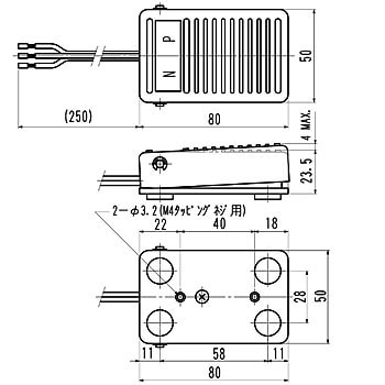 フットスイッチ S5形シリーズ シール構造スイッチ内蔵タイプ オジデン(大阪自動電機)