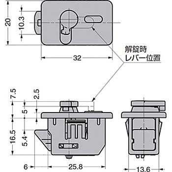 パネルラッチ簡易ロック付 LC-PL32型 LAMP(スガツネ)