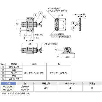 プッシュラッチ MC-20型 LAMP(スガツネ)