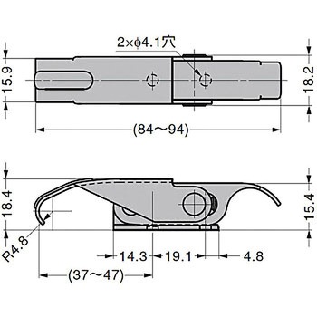 ステンレス鋼製ファスナー 50-1546SS 掛代調節機能付 LAMP(スガツネ)