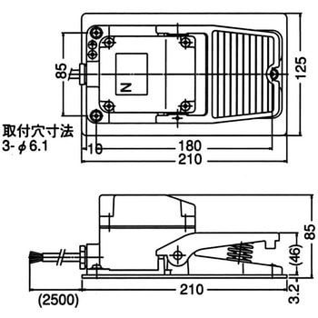 フットスイッチ 2NY-SM2形シリーズ オジデン(大阪自動電機)