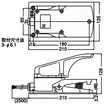 フットスイッチ 2NY-SM2形シリーズ オジデン(大阪自動電機)