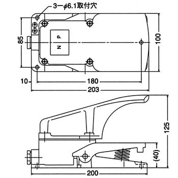 フットスイッチ OFL-VG-SM2形シリーズ オジデン(大阪自動電機)