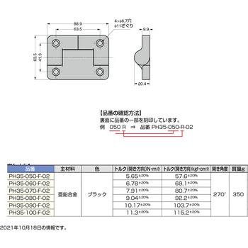 ワンウェイトルクヒンジ PH35型 LAMP(スガツネ)