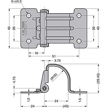 HG-TU07 トルク裏蝶番 1個 スガツネ(LAMP) 【通販サイトMonotaRO】