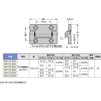 トルクヒンジ MH15型 LAMP(スガツネ)