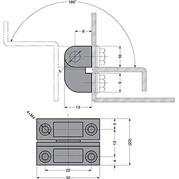 マルチ丁番 CL219-2 LAMP(スガツネ)