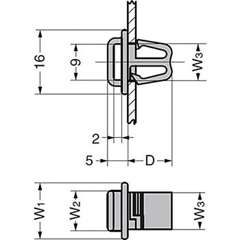 結束バンド用クリップ 214-0107-51型 - LAMP(スガツネ工業)