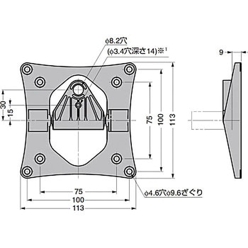 モニターマウントヒンジ VTS型ワンウェイタイプ、VTD型両トルクタイプ LAMP(スガツネ)