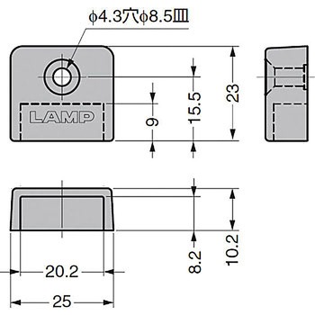 棚柱用エンドキャップ SPHL-23E型 ステンレス鋼製棚柱SPHL-1820用 LAMP(スガツネ)