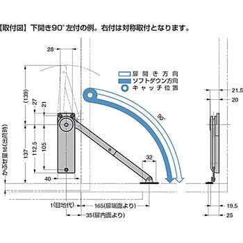 セルフクローズステー HDS-10S型 2本使い用 LAMP(スガツネ)
