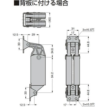 ステンレス鋼製スプリングステー S-AT02W 側板付、背板付 LAMP(スガツネ)