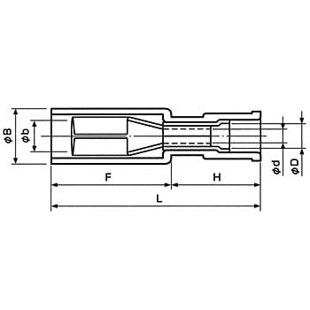 PCF-2 ナイロン絶縁付ギボシ接続子 PCタイプ 1箱(100個) 日本圧着端子