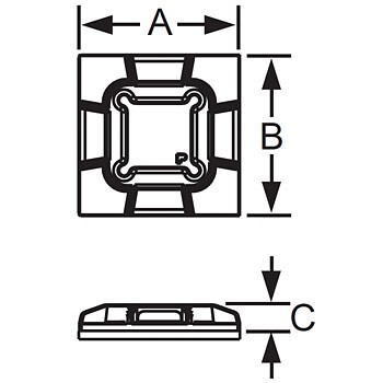 ABM20 スーパーグリップ専用 粘着テープ付き固定具 1袋(100個) パンド