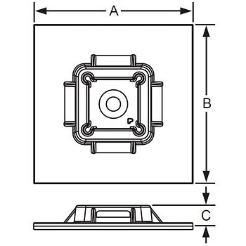 ABM50B スーパーグリップ専用 粘着テープ付き固定具 PANDUIT(パンドウイット) 08531747