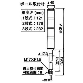 SLP-310V-RYG 積層信号灯スリム SLP型 1台 PATLITE(パトライト/旧:春日 