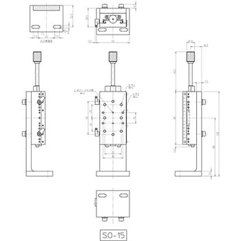 標準薄型ZステージZ軸ブラケット付(送りねじ式) ミラック光学