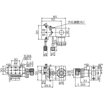 支柱取付式ステージ(二軸) ミラック光学