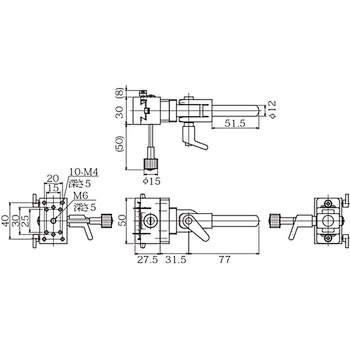支柱屈折機構式ステージ(一軸) ミラック光学