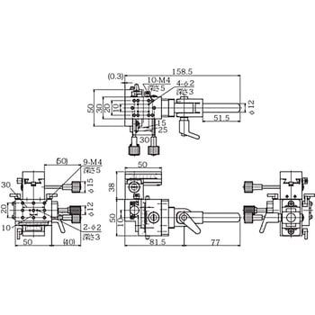 支柱屈折機構式ステージ(三軸) - ミラック光学
