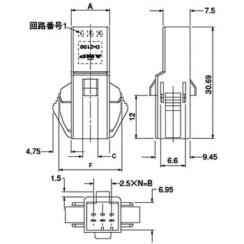 ダイナミック・シリーズ・コネクタ D-2000シリーズ D-2100S ハウジング TE Connectivity Japan(旧:TYCOELECTRONICS(タイコエレクトロニクス))