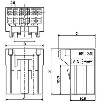 ダイナミック・シリーズ・コネクタ D-2000シリーズ D-2100D ハウジング TE Connectivity Japan(旧:TYCOELECTRONICS(タイコエレクトロニクス))