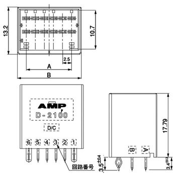 ダイナミック・シリーズ・コネクタ D-2000シリーズ D-2100D ヘッダー TE Connectivity Japan(旧:TYCOELECTRONICS(タイコエレクトロニクス))