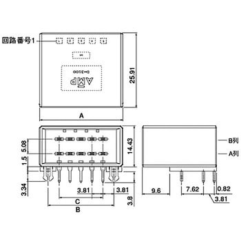 ダイナミック・シリーズ・コネクタ D-3000シリーズ D-3100D ヘッダー TE Connectivity Japan(旧:TYCOELECTRONICS(タイコエレクトロニクス))