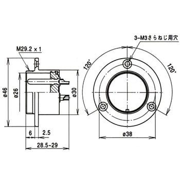 NCSシリーズ汎用大型メタルコネクタ パネル取付レセプタクル 七星科学研究所