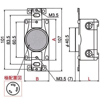 3320-L6 埋込コンセント 引掛形 30A 1個 アメリカン電機 【通販サイト