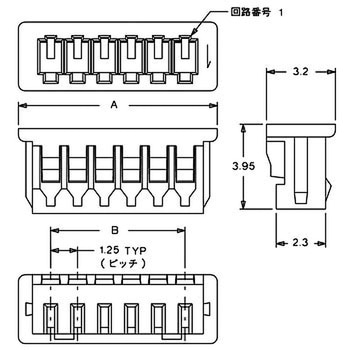 電線対基板用コネクタ  PicoBlade 1.25mmピッチ ハウジング 51021 日本モレックス(molex)
