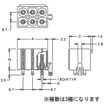中継用コネクタ 6.7mmピッチ 基板用ヘッダー ストレートタイプ 5219 日本モレックス(molex)