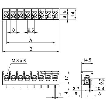 TS-135P 8P 弱電端子台 TS-100シリーズ 1個 キムラ電機 【通販サイト