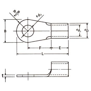 8-6 銅線用裸圧着端子(R型) 1パック(100個) 冨士端子工業 【通販サイト