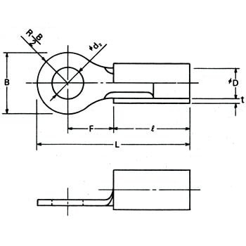 V1.25-4 (RAV1.25-4) (アオ) 銅線用絶縁被覆付圧着端子(V型) 1パック(100個) 冨士端子工業 【通販モノタロウ】