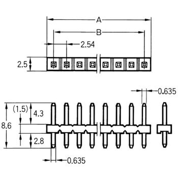 短絡専用プラグ1列タイプ(ロープロファイル) XJ8B omron(オムロン)