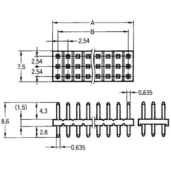 短絡専用プラグ3列タイプ(ロープロファイル) XJ8D omron(オムロン)