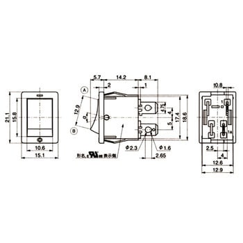 ロッカスイッチCWシリーズ CW-SB非照光形 NKKスイッチズ(日本開閉器)