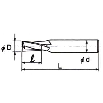 Gキー溝用エンドミル 2枚刃 NACHI(不二越) スクエアハイスエンドミル