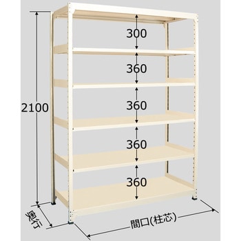 軽中量ラック 耐荷重200kgタイプ 単体 間口1500×奥行600×高さ1500mm 4